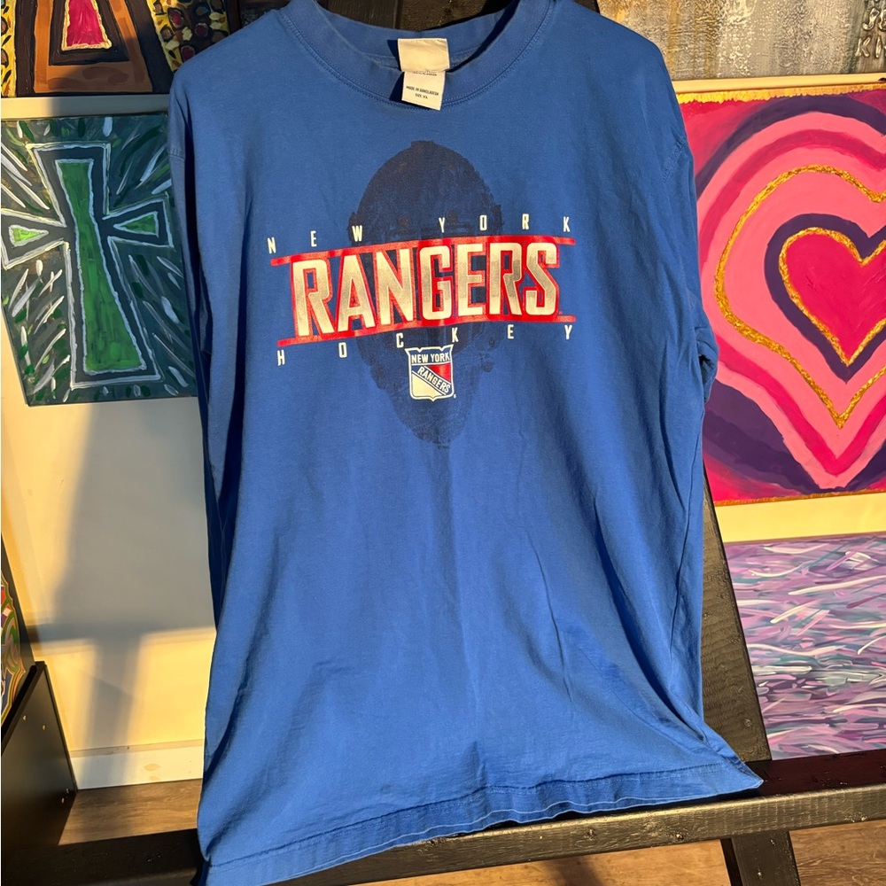 NHL XL New York Rangers Blue Long Sleeve Shirt